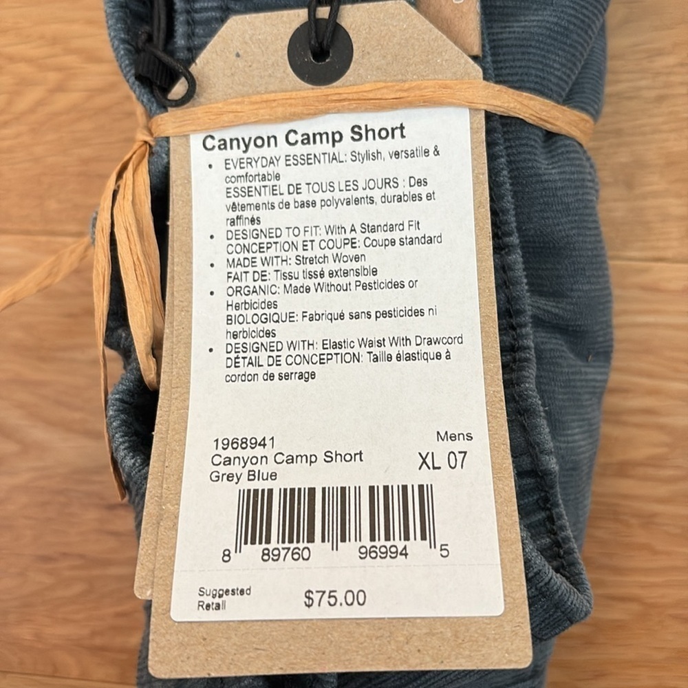 NWT Prana Canyon Camp Shorts in Grey Blue 7” Inseam - Picture 6 of 6